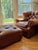 Wood Ralph Lauren Chair and Ottoman Set in Saddle Toned Leather For Sale - Image 7 of 18