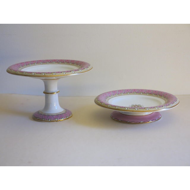 Ceramic 1865 Antique Wedgewood Pearlware Footed Serving Tazzas - A Pair For Sale - Image 7 of 11