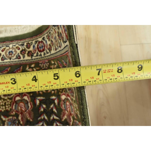 Sarouk Runner 2’4” X 11’6” Green Wool Traditional Hand-Knotted Oriental Rug For Sale - Image 12 of 14