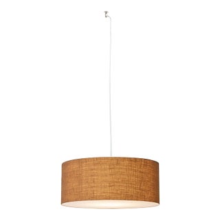 Stretch Swag Lamp, Burlap Shade, Satin Nickel, for Living Room or Bedroom For Sale