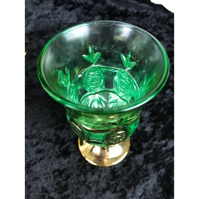 Green Vintage 1960s Italian Empoli Green & Encrusted Gold Pineapple Beverage Set - 7 Pieces For Sale - Image 8 of 9