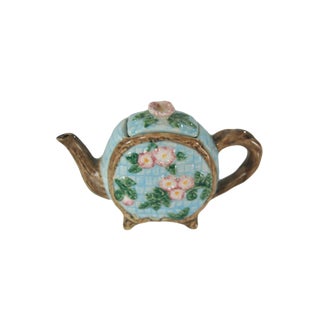 Miniature Majolica Tea Pot, Circa 1920 For Sale