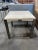 Contemporary Lexington Laural Canyon Tan Travertine Top & Brush Metal Frame "Stone Canyon" Side Table For Sale - Image 3 of 9