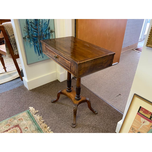 Circa 1820 New York Federal Carved and Inlaid Side Table For Sale - Image 4 of 17