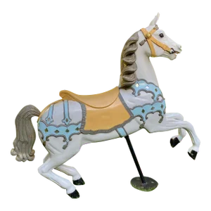 Vintage Mirrored Carousel Horse, Outside Prancer