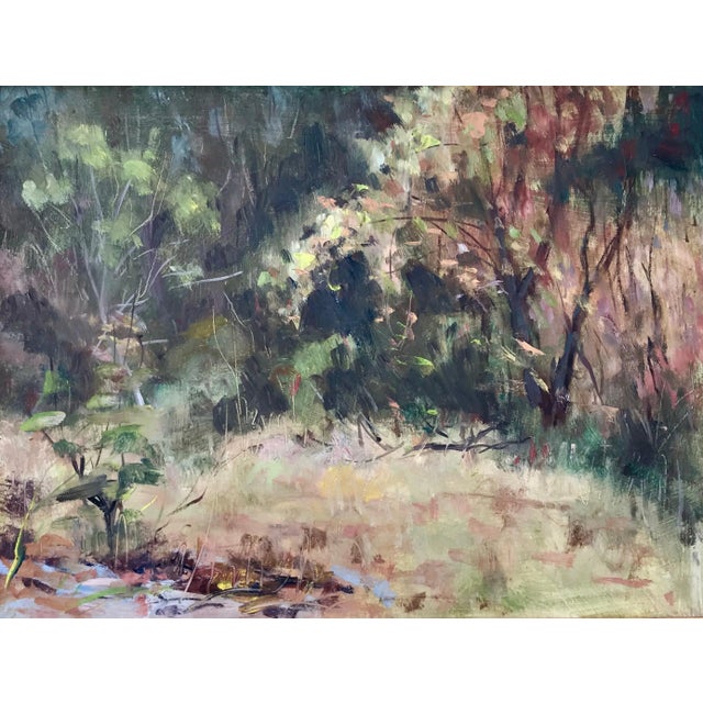 1960s Vintage American Impressionist Oil Painting Colorful Landscape by Harry Barton For Sale - Image 5 of 7
