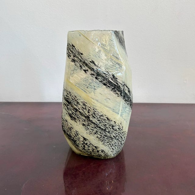 Abstract Vintage Boho Asymmetrical Glass Vase For Sale - Image 3 of 6