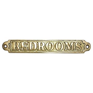Brass "Bedrooms" Wall Plaque For Sale