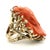 Hollywood Regency Italian Carved Red Coral Diamond 14k Gold Statement Ring, Circa 1970s, Size 6.25 For Sale - Image 3 of 13