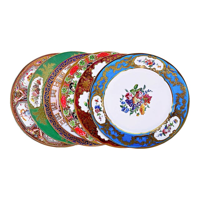 Enamaled Tin English Miss-Matched Plates- Set of 6 For Sale - Image 4 of 4