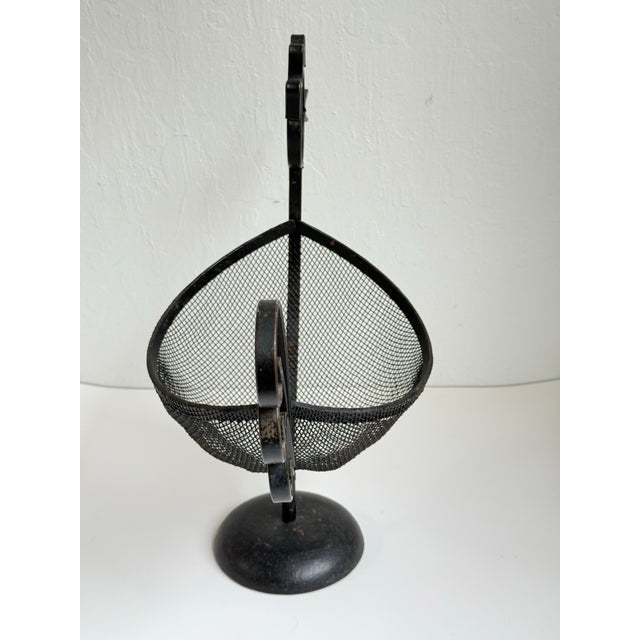 Vintage Weinberg Style Wrought Iron Wire Chicken Basket - Mid-Century Folk Art For Sale - Image 10 of 11