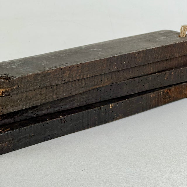 Rare to Market Set of 4 Primitive Antique Cobbler's Wood Boot Forms in Stained Black For Sale - Image 9 of 16