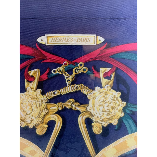 Hermes Framed Scarf "Le Mors a La Conetable" in Gold Gilt Frame For Sale In Wichita - Image 6 of 9