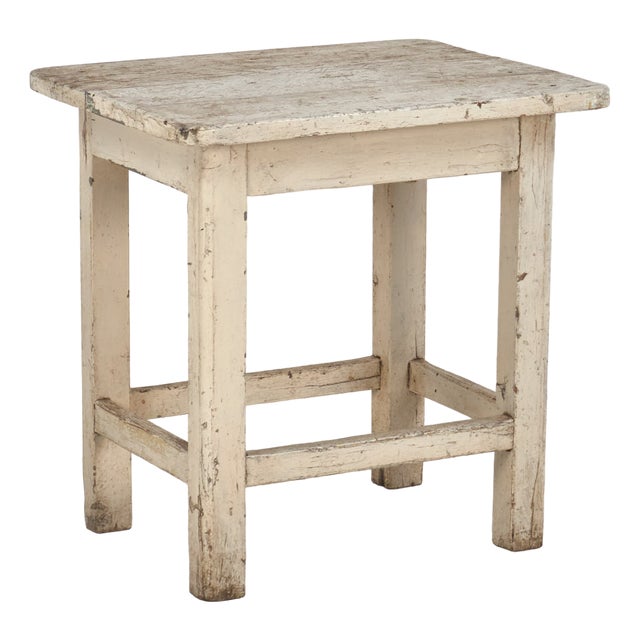 Antique White Pine Side Table, 1920s For Sale