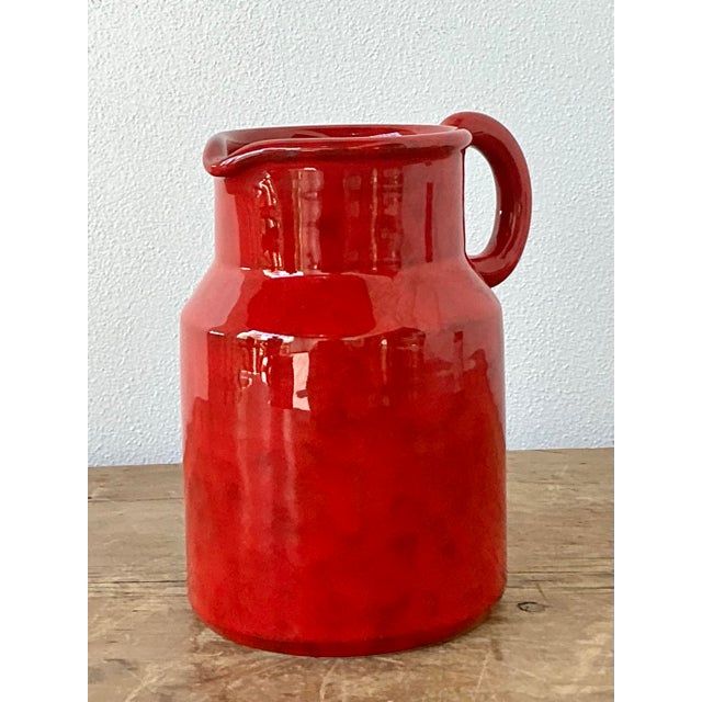 Mid-Century Modern Vintage 1960s Italian Glazed Ceramic Pitcher For Sale - Image 3 of 12