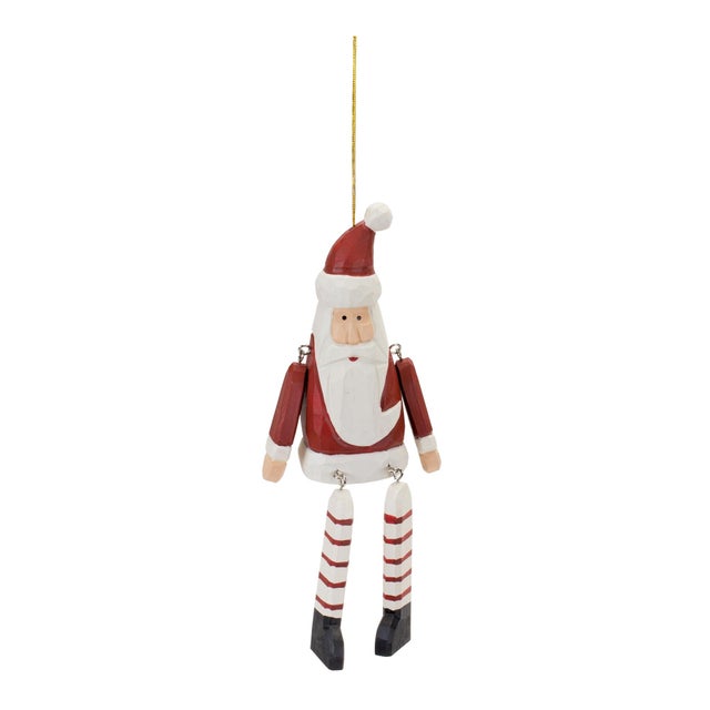 Bring holiday cheer to your home with this charming Set of Dangle Santa Ornaments! Crafted from high-quality solid wood,...