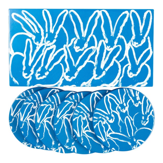 Bluesy Bunny Coaster Box Set With 6 Coasters For Sale