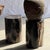Stone Side Table in Black Petrified Wood with Beige Fine Mesh Pattern For Sale - Image 7 of 18