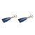 Royal Blue Leather Tassel Nickel Bottle Openers, Set of 2 For Sale - Image 4 of 4