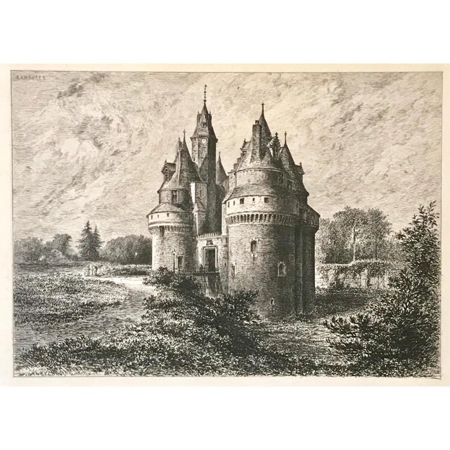French Antique French Etching Chateau Rambures by Lancelot C. 1860 For Sale - Image 3 of 6