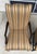 Gold Pair of Ethan Allen High Back Arm Chairs With Striped Upholstery For Sale - Image 8 of 16