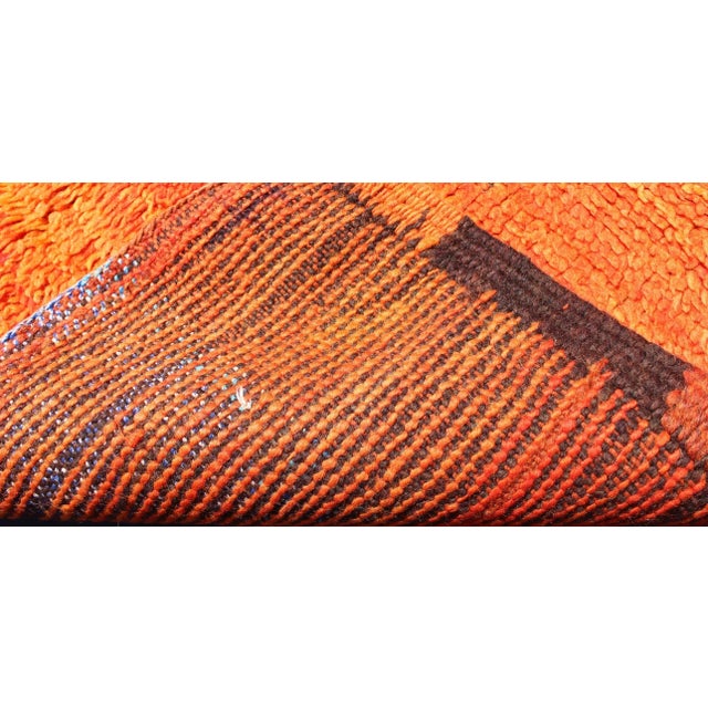 Vintage Small Moroccan Boujaad Rug in Variegated Saffron and Orange Colors 3 X 7 For Sale In Atlanta - Image 6 of 6