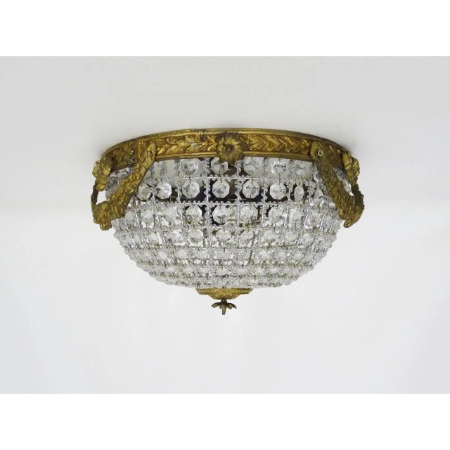 Empire Style Bronze Ceiling Light with Glass Pendants, 1980s For Sale - Image 10 of 10
