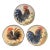 Vintage Portuguese Low Relief Pottery Rooster Plates For Sale