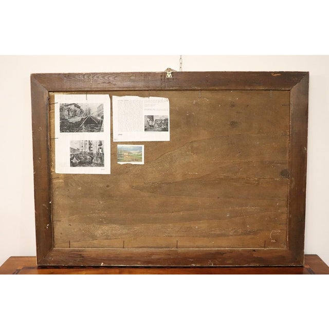 Italian Artist, Mountain Valley Landscape, Oil Painting on Plywood, Framed For Sale - Image 6 of 14