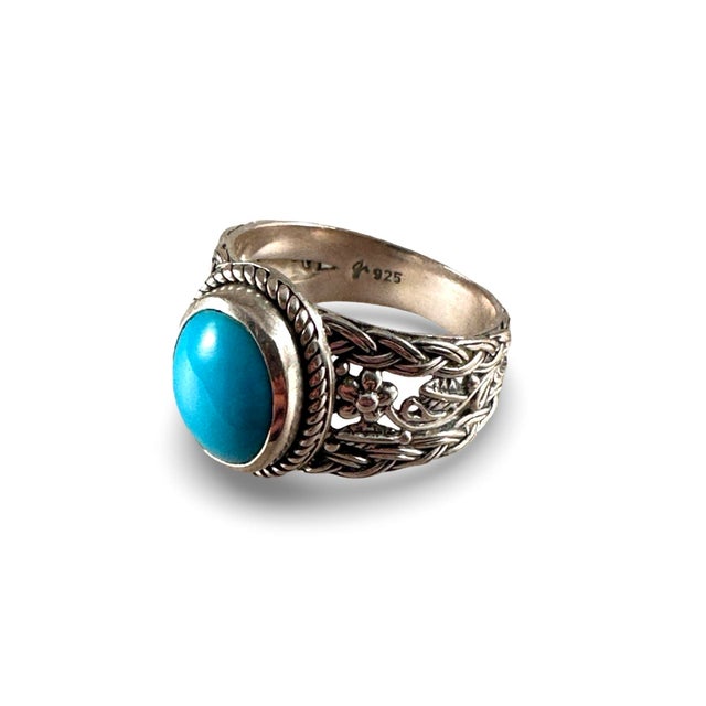Sterling Turquoise Band Ring Sz 7 New ! For Sale - Image 4 of 6