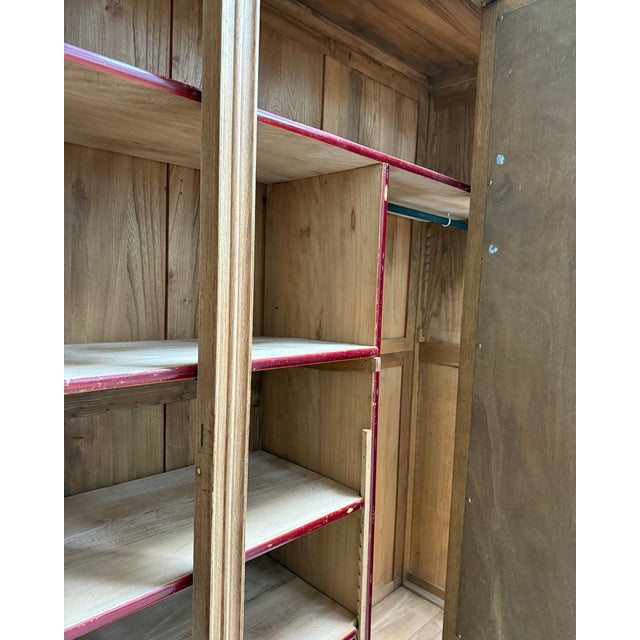 1930s Art Deco Three-Door Oak Wardrobe, 1930s For Sale - Image 5 of 12