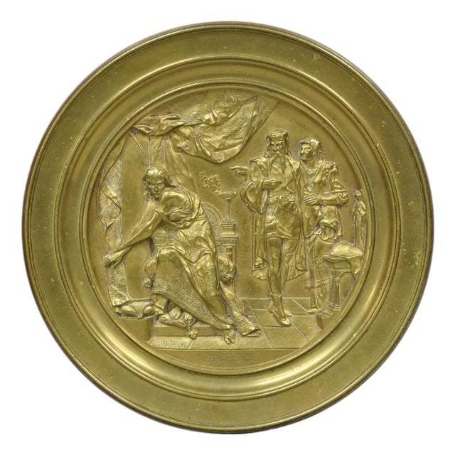 19th Century Emile Louis Picault Macbeth Bronze Relief Pedestal Compote Tazza Dish For Sale