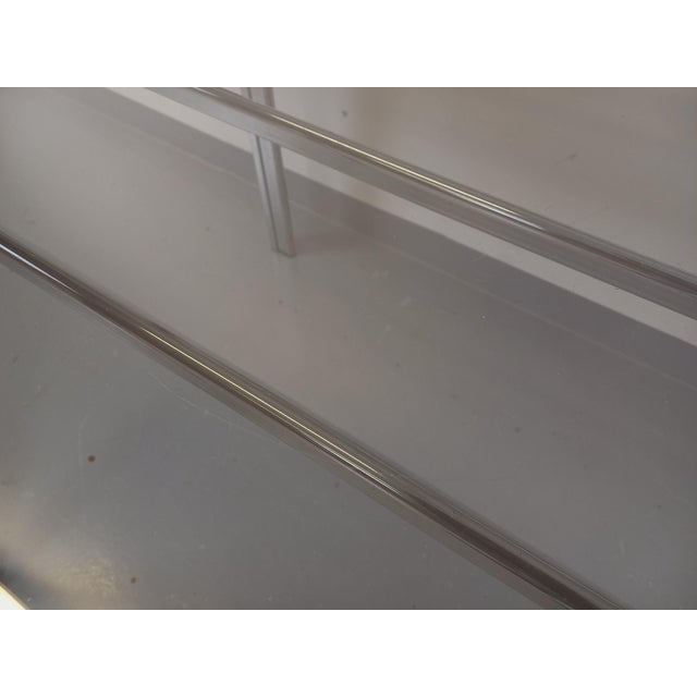 Vintage Oval Dining Table in Smoked Glass and Chrome Metal, 1970s For Sale - Image 10 of 18