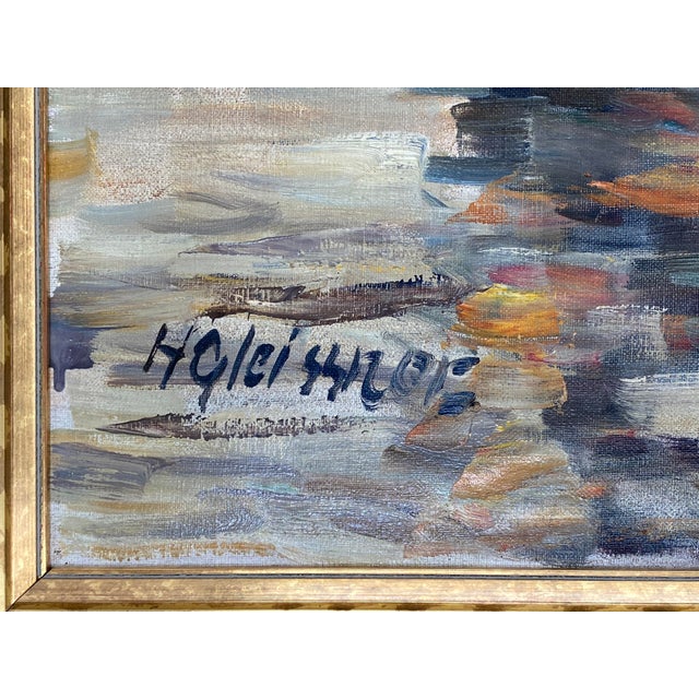 Hans Gleissner, Harbor Landscape with Sailing Ships, 1920s, Oil Painting on Canvas, Framed For Sale - Image 6 of 11