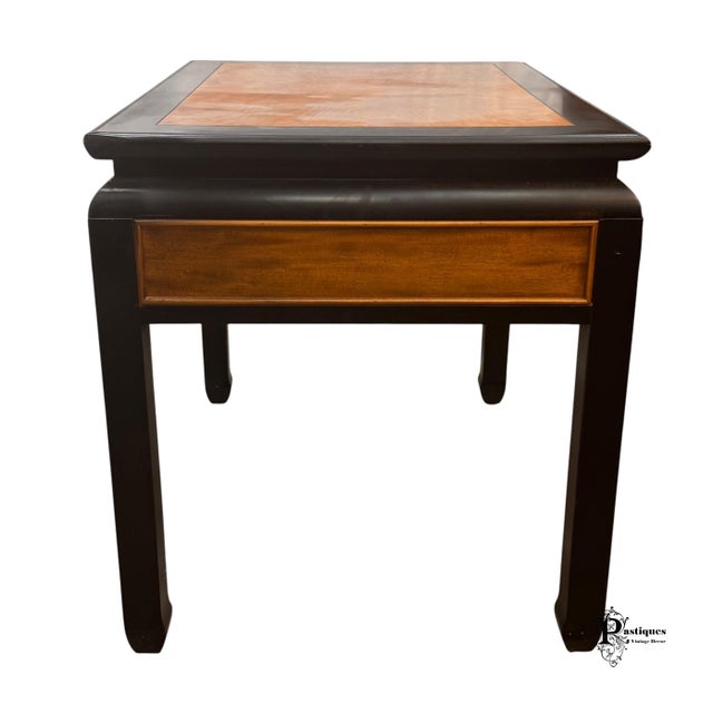 Vintage Century Raymond Sobota Chin Hua Collection Chinoiserie Style Burl Wood Side Table For Sale - Image 10 of 12
