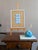 Abstract 2026 Contemporary 'Geometric Collage in Blue Triangles' Original Mini Abstract Mixed Media Painting by British Artist Dave Boyd, Framed For Sale - Image 3 of 8