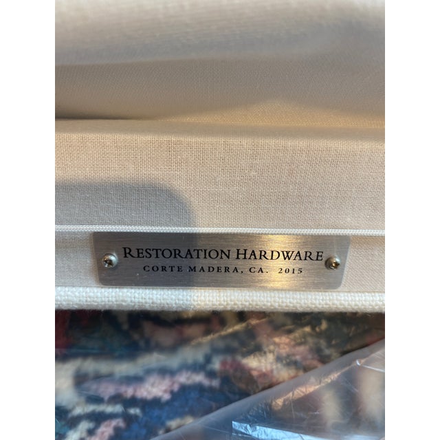 Restoration Hardware White Linen Roman Shade Chairish