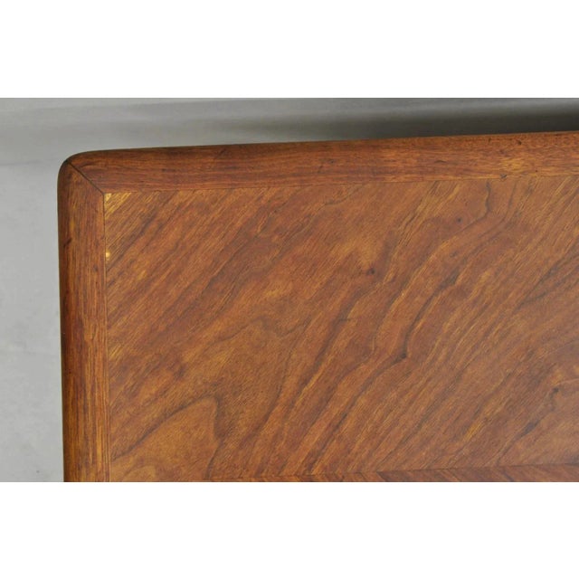 Brown Vintage Mid Century Danish Modern Sculptural Walnut 1 Drawer Long Coffee Table For Sale - Image 8 of 15