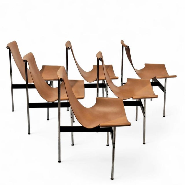 Black T-Chairs by Katavolos, Kelley and Littell for ICF De Padova, 1960, Set of 6 For Sale - Image 8 of 11