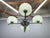 Art Deco Green Opaline Glass Chandelier, Former Czechoslovakia, 1930s For Sale - Image 9 of 14