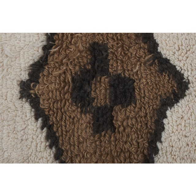 Textile Checkered White Turkish Tulu Rug 4'8'' X 6'12'' For Sale - Image 7 of 10