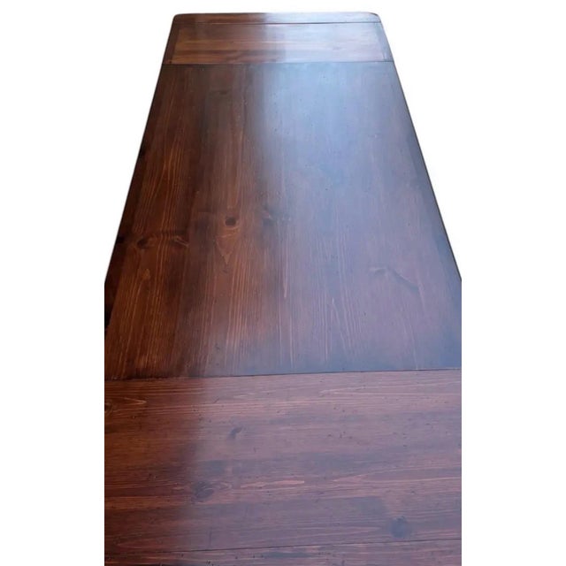 1974 Ethan Allen Solid Birchwood Trestle Table With 2 Extensions For Sale In Houston - Image 6 of 12
