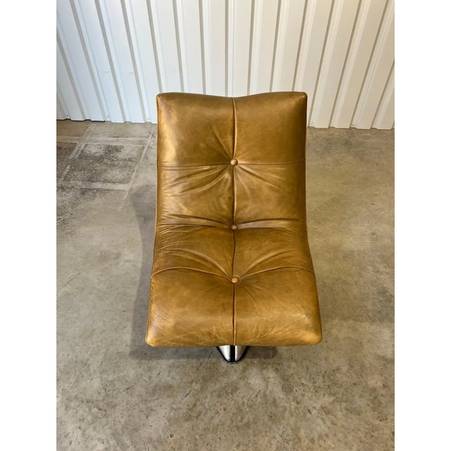 Mid-Century Modern Rare Early Production 'Unicorn' Leather Lounge Chair by Vladimir Kagan, C 1960s For Sale - Image 3 of 17