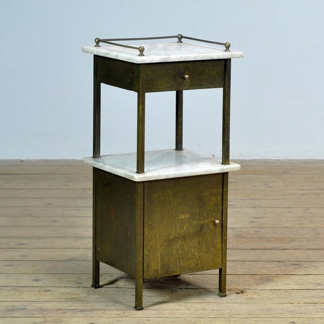 Antique Brass Bedside Table, 1900 For Sale - Image 3 of 13