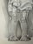 American 1940s Original Signed Graphite Illustration of Child Holding Doll, 12 × 8.25 In. For Sale - Image 3 of 6