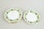 Crown Staffordshire, England, Ivy series, set of five plates. Decorative faience plates with green ivy decoration and gilt...