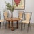 Lovely set of 4 iron dining chairs from France, 1940s. Beautiful angular iron design with back and seat newly upholstered...