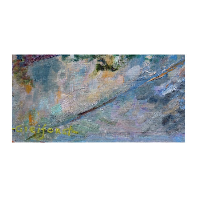 Wood Mid 20th Century "Carmel Cottage With Flowers" Landscape Oil Painting by Helen Enoch Gleiforst, Framed For Sale - Image 7 of 7