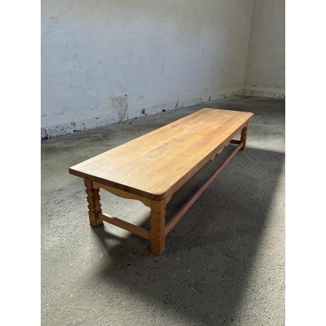 1970s Low Oak Bench in the style of Kjærnulf, 1970s For Sale - Image 5 of 10