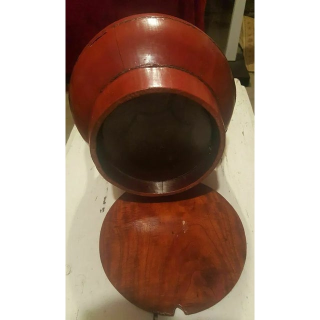 Chinese Early 20th Century Vintage Chinese Wood Rice Box For Sale - Image 3 of 6